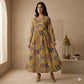 Pleated Patchwork Women Daraa- Ochre Yellow