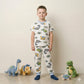 Comic Dino Boy Pajama Set-White