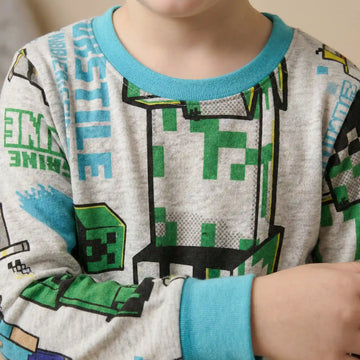 Minecraft Boy Pajama Set- Grey