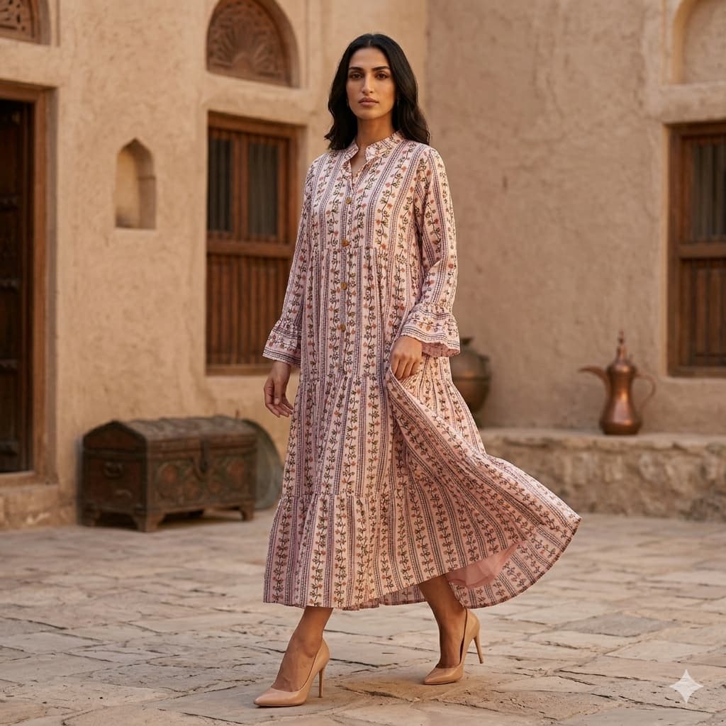 Sunset Lattice Women Daraa- Blush Pink