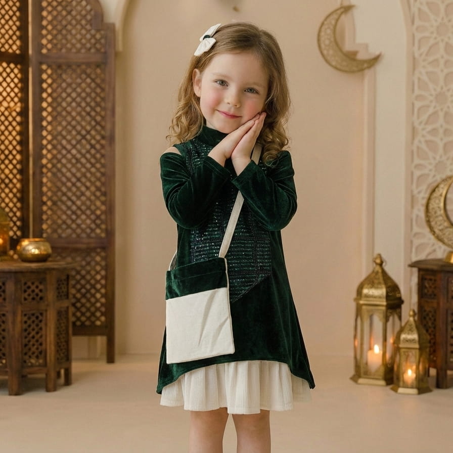 The Emerald Sequin Ghirgiyan Girl- Deep Green