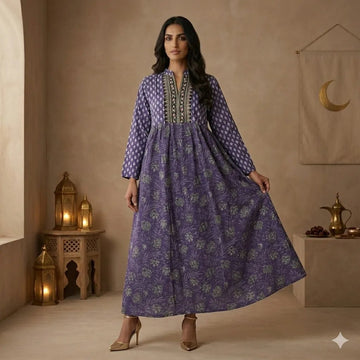 Amethyst Night Mosaic Women Daraa- Purple