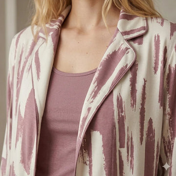 The Modern Brushstroke 3pc Women Pajamas- Pink