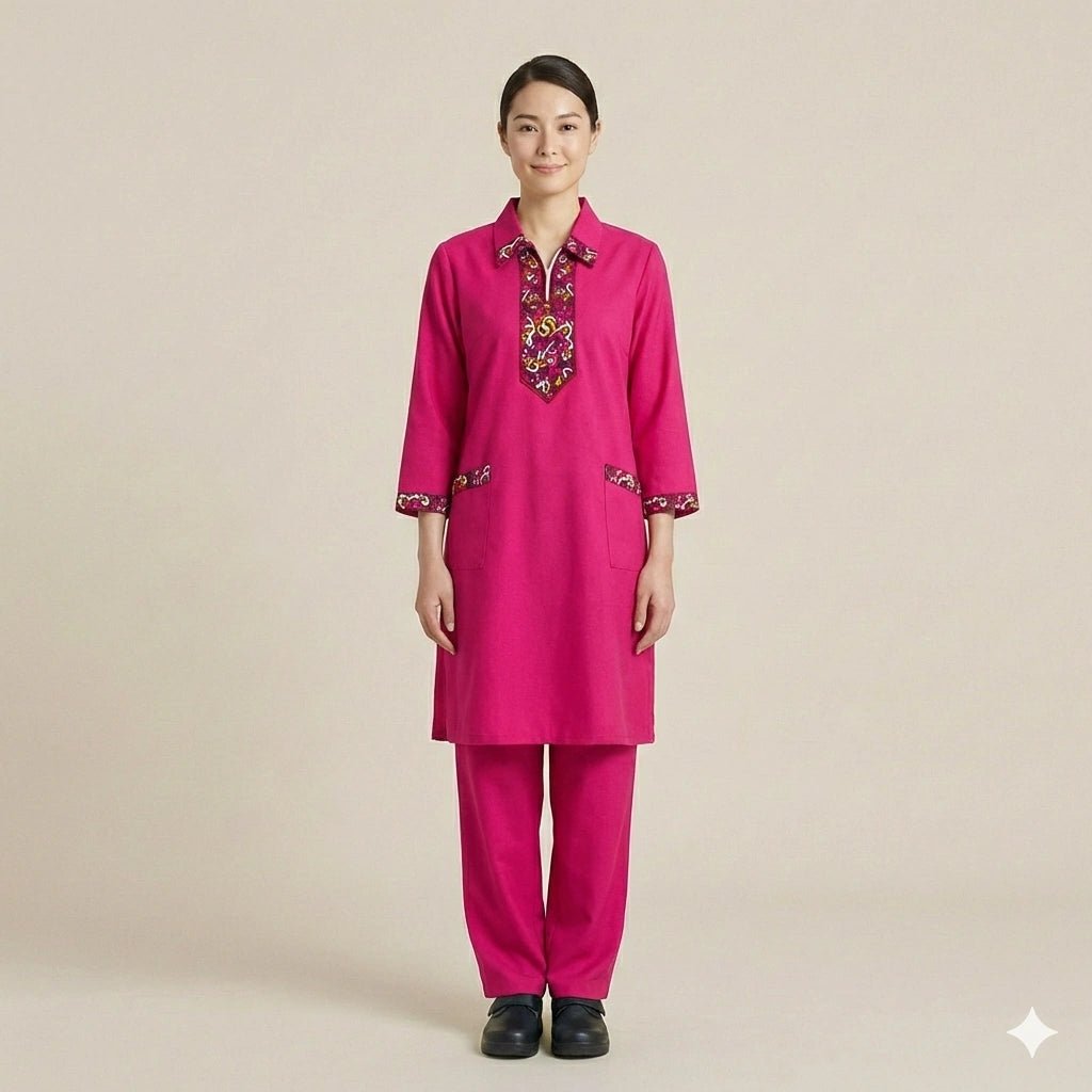 Khaddama Uniform- Dark Pink