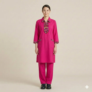 Khaddama Uniform- Dark Pink