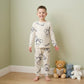 Teddy Bear Outline Boy Full Sleeves Pajama Set- Off White.