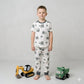 Mini Excavator Boy Pajama Set-White
