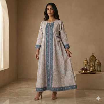 Orchid Garden Border Women Daraa- Teal