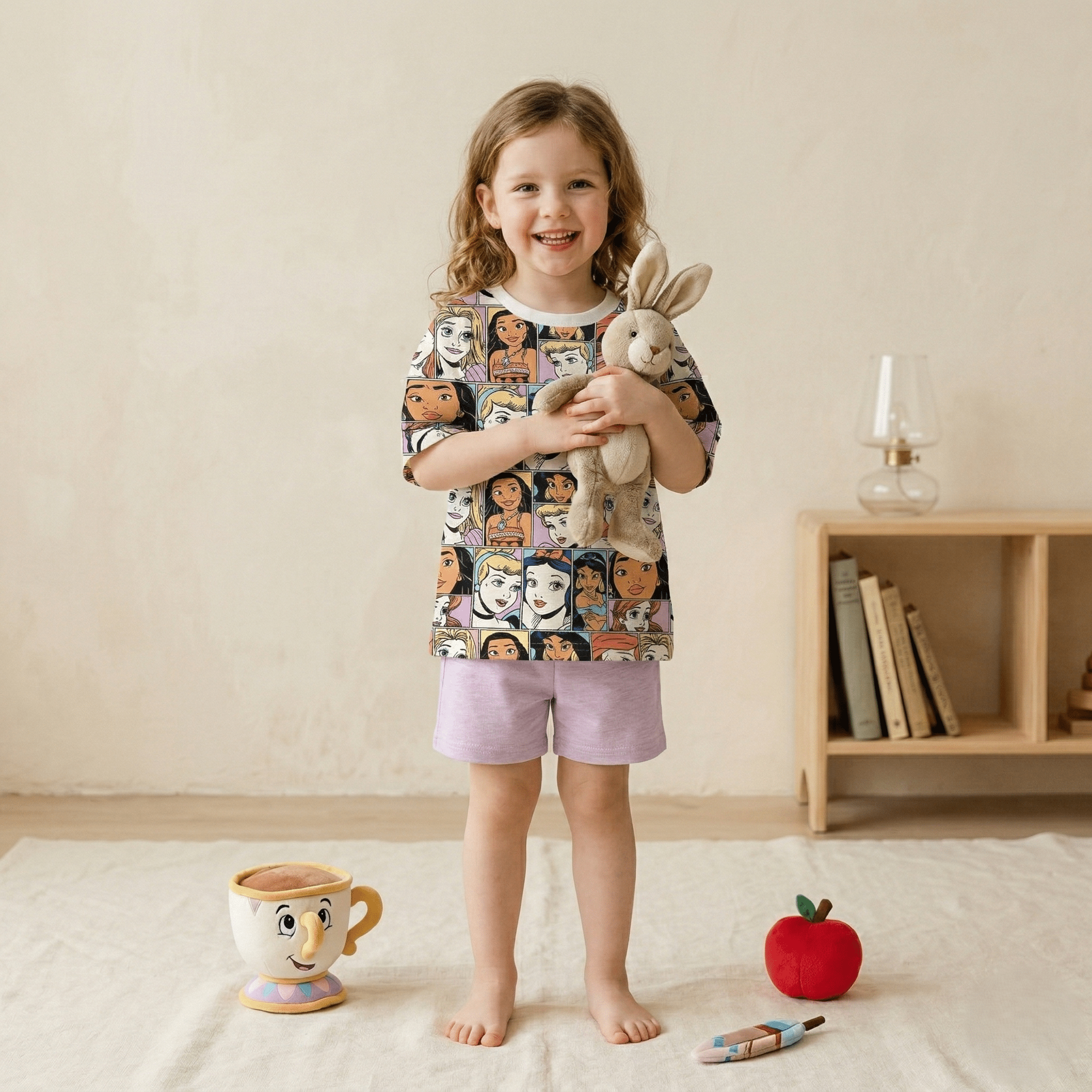Disney Princess Girls Short Set - Multicolor