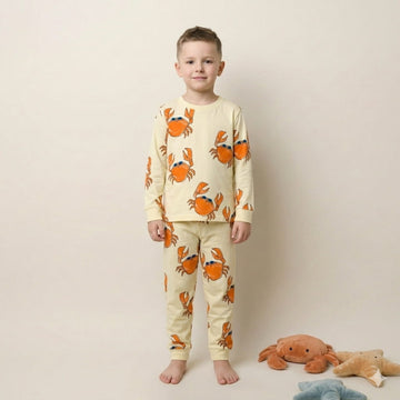 Paint Crab Boy Pajama Set- Yellow