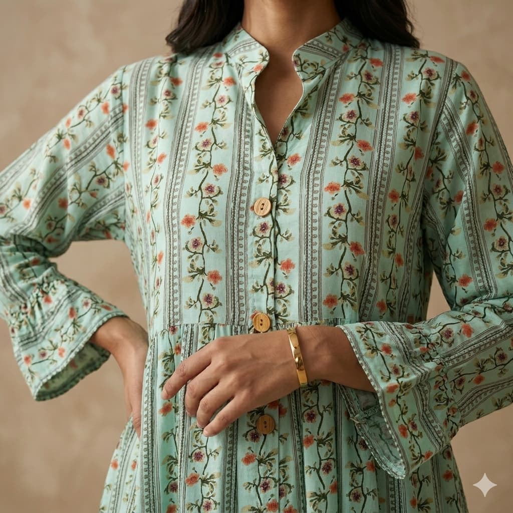 Palm Grove Stripe Women Daraa- Green