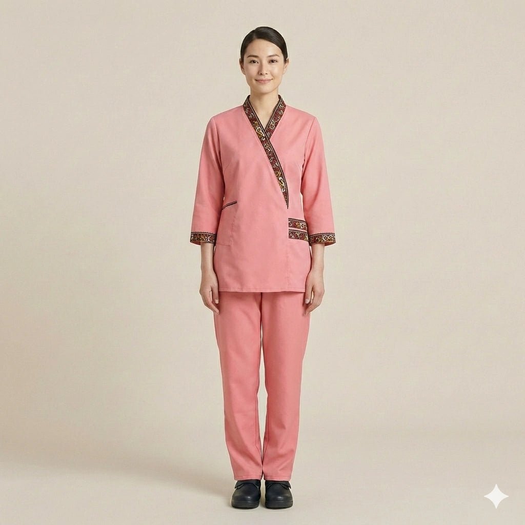 Khaddama Uniform Cross Line- Light Pink