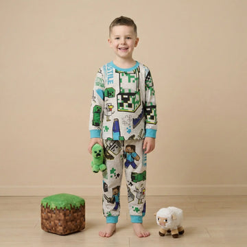 Minecraft Boy Pajama Set- Grey