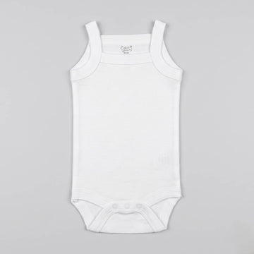 Plain Slim Stripe 3pcs  Baby Girl Onesie- White