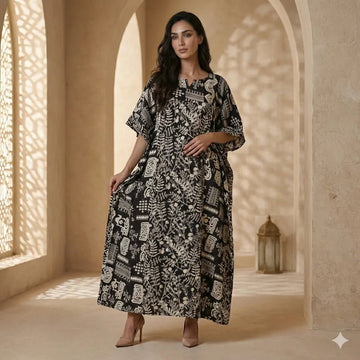 Monochrome Traditional Women Daraa- Black