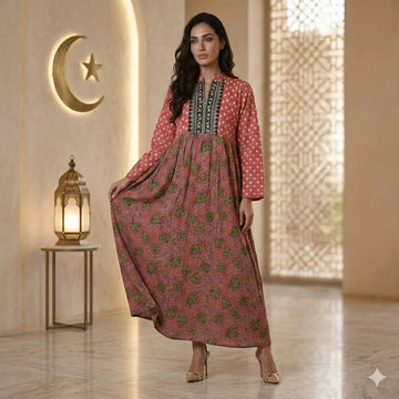 Terracotta Garden Women Daraa- Red