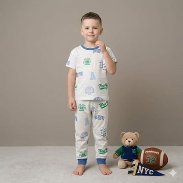 NYC Athletic Boy Pajama Set-White