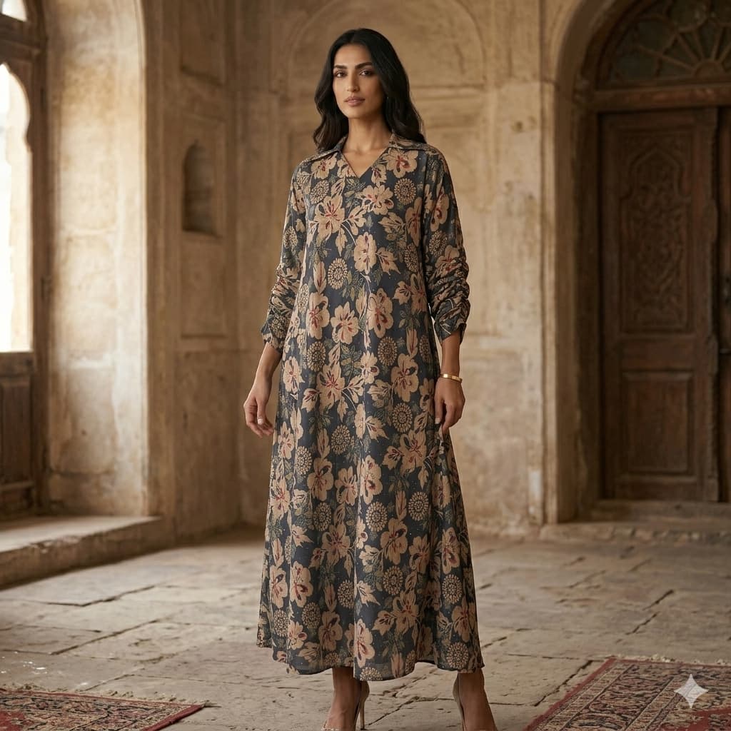 Midnight Garden Women Daraa- Navy Blue