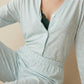 Blue Fizz Full Button Women Pajama Set- Blue