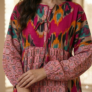 Fuchsia Royal Ikat Women Daraa- Rose