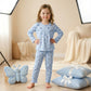 Cute Butterfly Girl Pajama Set- Blue