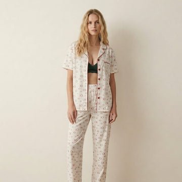 Calvin Klein Women Button Pajama Set- White