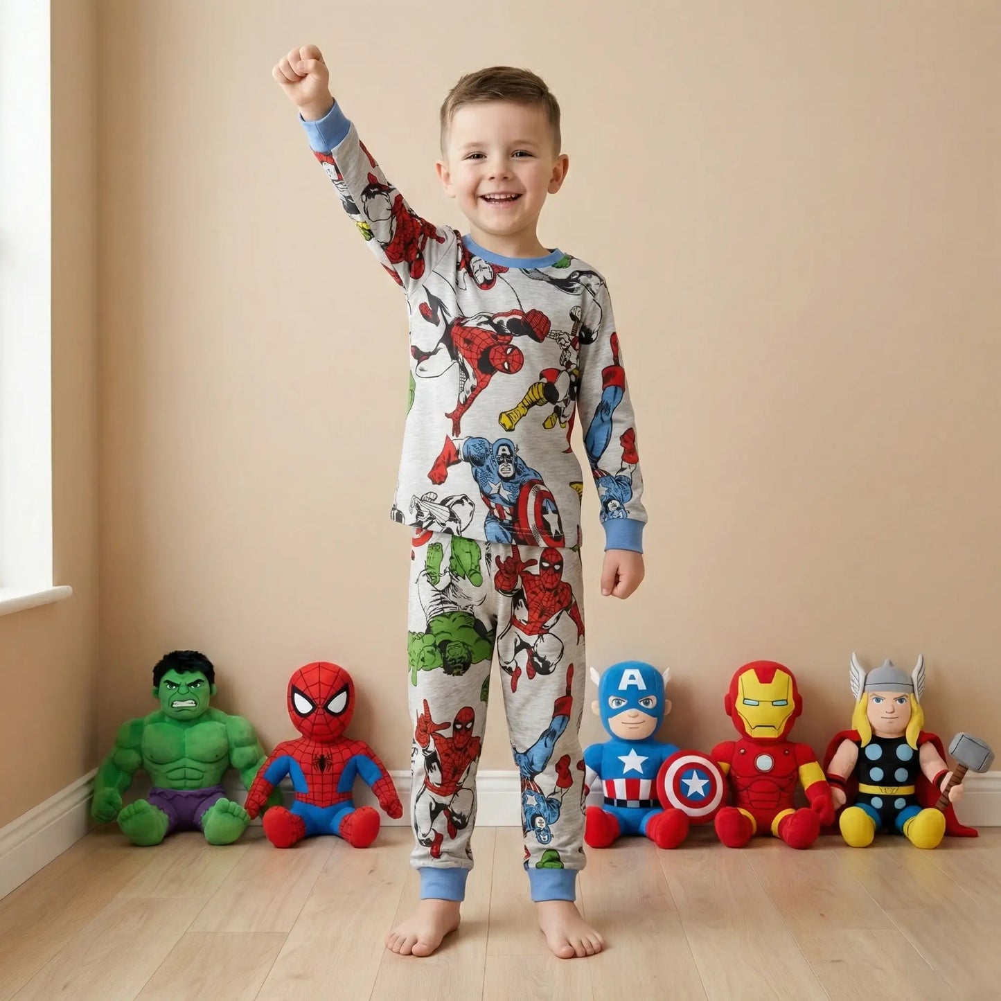 Marvel Hero Boy Pajama Set-Grey