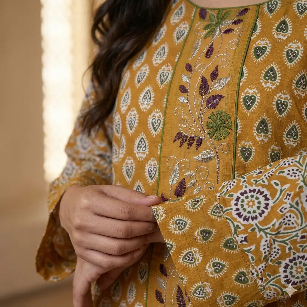 Ochre Mosaic Women Daraa- Ochre Yellow