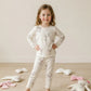 Heart Bow Girl Pajama Set- Off White