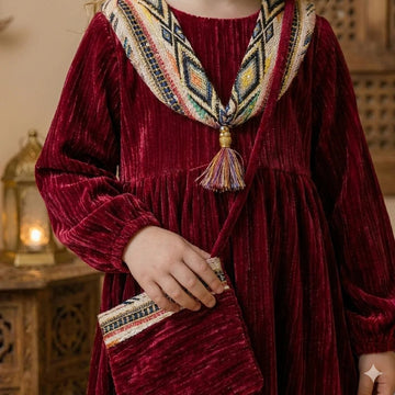 The Ruby Heritage Ghirgiyan Girl- Maroon