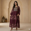 Royal Maroon Patchwork Women Daraa- Maroon