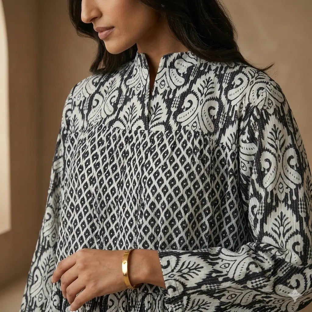 Onyx Mosaic Tiered Women Daraa- Black