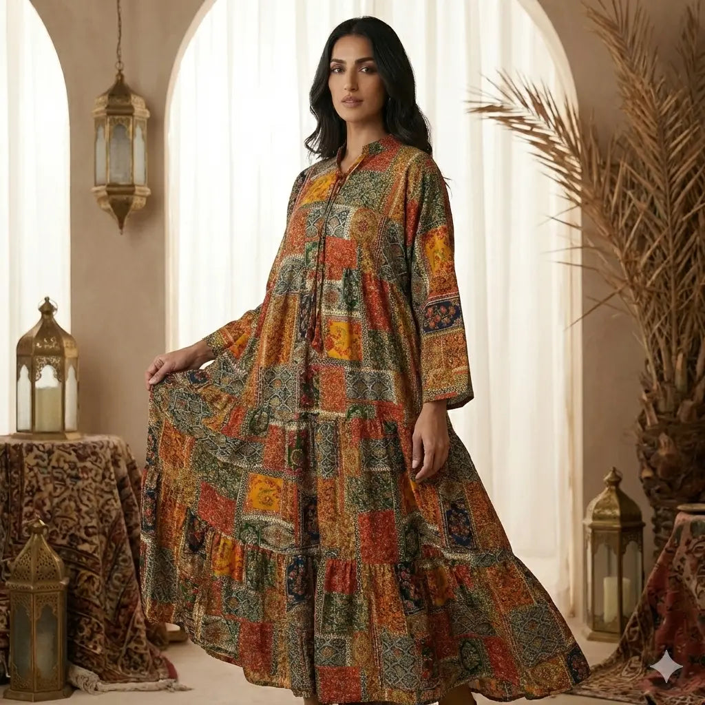 Sunset Orange & Amber Women Daraa- Girl Women