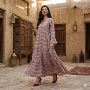 Desert Rose Tiered Women Daraa- Purple