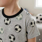 Footballs Boy Pajama Set-Grey
