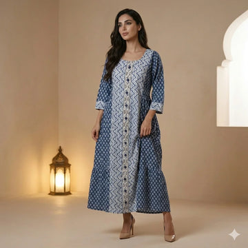 Indigo Chevron Women Daraa- Indigo Blue