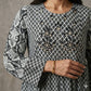 Embroidered Tiered Women Daraa- Charcoal Black