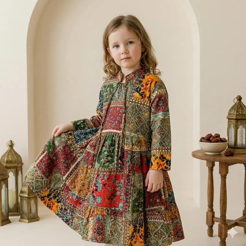 Forest Green & Teal Women Daraa- Girl Women