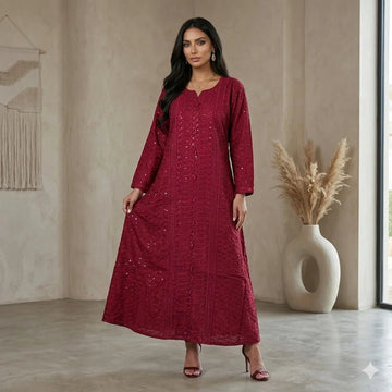 Sahara Pearl Women Daraa- Deep Red