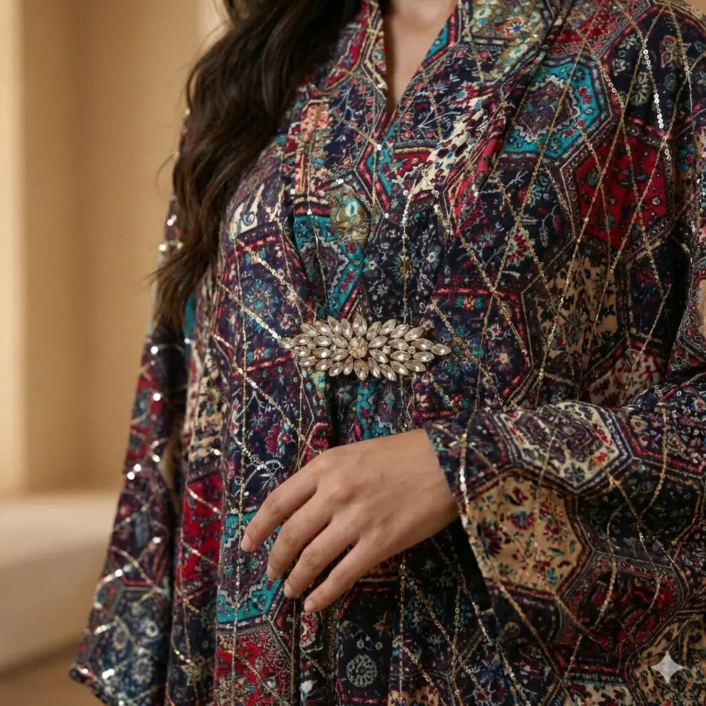 Diamond-Grid Sapphire Women Daraa- Deep Sapphire