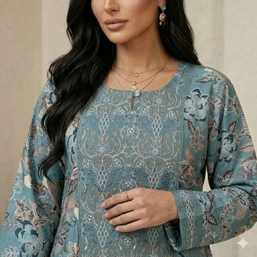 Majestic Motif Women Daraa- Blue