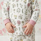 Floral Wave Baby Girl Pajama Set- Pink