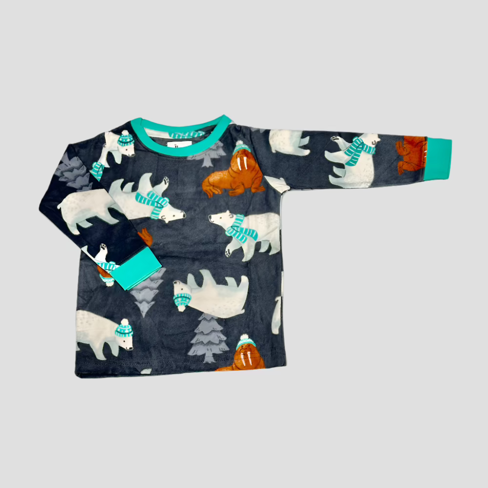 Wild Animal Boys Fleece Pajama Set - Grey