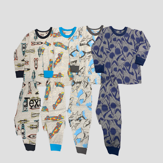 Boys Full Sleeves Pajama Set - Pack of 4 - Size 2yr