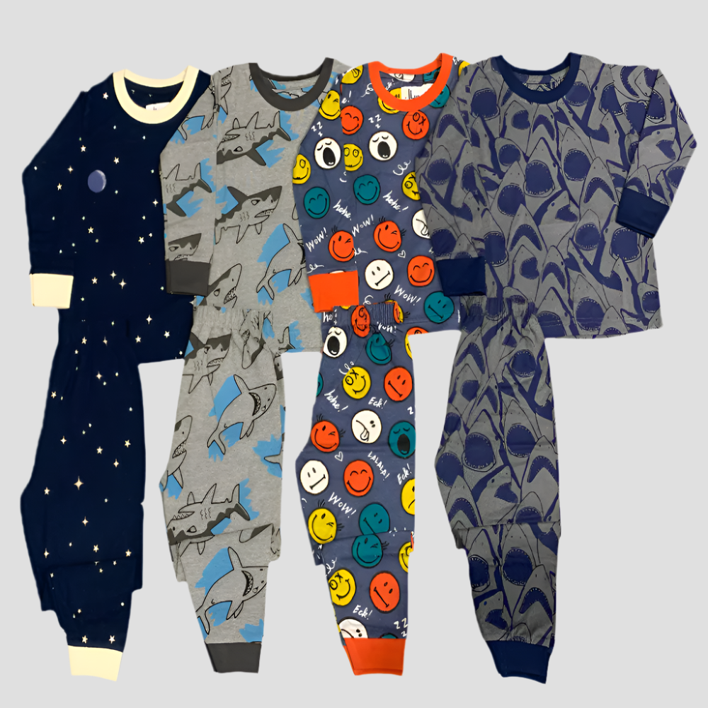 Boys Full Sleeves Pajama Set - Pack of 4 - Size 2yr