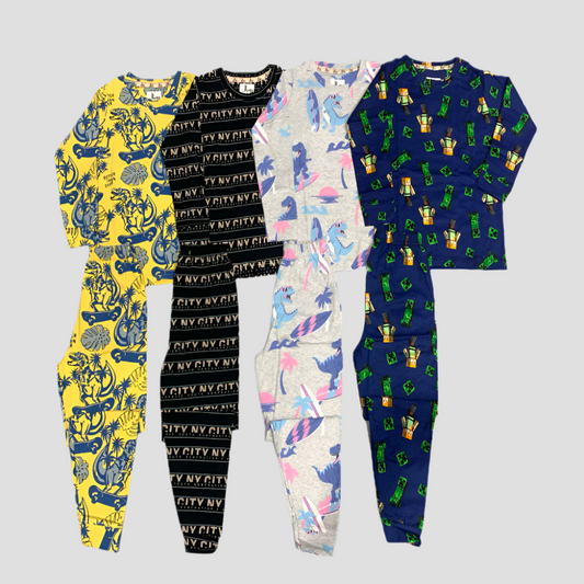 Boys Full Sleeves Pajama Set - Pack of 4 - Size 5yr