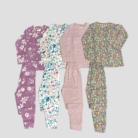 Girls Full Sleeves Pajama Set - Pack of 4 - Size 3yr