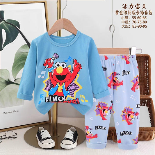 Elmo Boys Full Sleeves Pajama Set - Blue