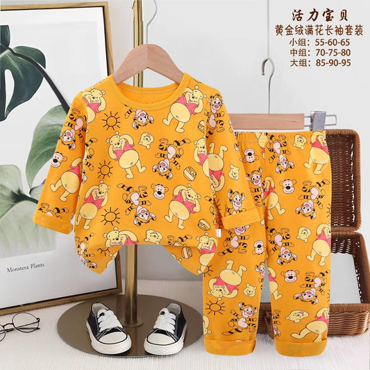 Pooh Boys Full Sleeves Pajama Set - Yellow