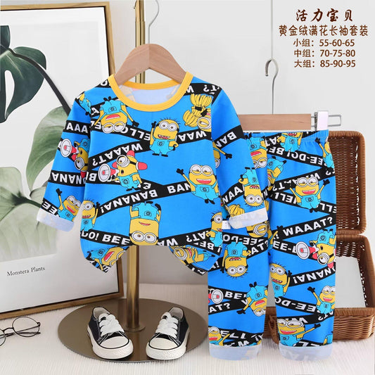 Minion Boys Full Sleeves Pajama Set - Blue